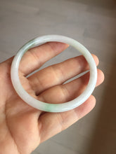 Load image into Gallery viewer, 56.5mm 100% natural Type A sunny green white round cut jadeite jade bangle BL98-4669