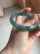 Load image into Gallery viewer, 59mm Certified Type A 100% Natural icy watery dark green/blue/gray/black Guatemala Jadeite bangle BS156-0131