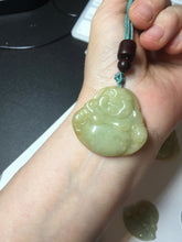 Load image into Gallery viewer, 100% Natural type A yellow green happy buddha jadeite Jade pendant AX159