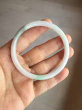 Load image into Gallery viewer, 56.5mm 100% natural Type A sunny green white round cut jadeite jade bangle BL98-4669