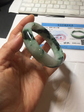 Load image into Gallery viewer, 59.2mm Certified Type A 100% Natural sunny green/dark green/purple/white Spring Forest broad Jadeite bangle PH71-0574