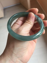 Load image into Gallery viewer, 59mm Certified Type A 100% Natural icy watery dark green/blue/gray/black Guatemala Jadeite bangle BS156-0131
