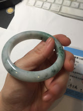Load image into Gallery viewer, 55.5mm Certified Type A 100% Natural light green purple with floating flowers Jadeite bangle AY129-6645