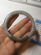 Load image into Gallery viewer, 58.7mm Certified Type A 100% Natural light green/white Jadeite Jade bangle BN15-7081