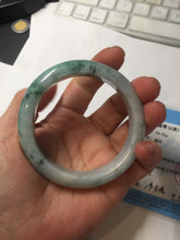 Load image into Gallery viewer, 55.5mm Certified Type A 100% Natural light green purple with floating flowers Jadeite bangle AY129-6645