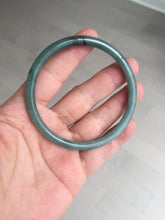 Load image into Gallery viewer, 58.8mm Certified Type A 100% Natural dark green/blue/gray/black slim round cut Guatemala Jadeite bangle GL36-16-3806