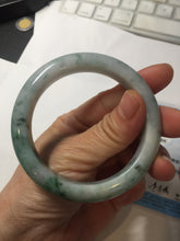 Load image into Gallery viewer, 55.5mm Certified Type A 100% Natural light green purple with floating flowers Jadeite bangle AY129-6645