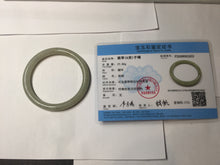 Load image into Gallery viewer, 54.4mm Certified type A 100% Natural light green gray black slim round cut Jadeite bangle PA199-2453