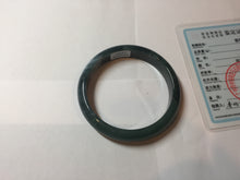 Load image into Gallery viewer, 60.6mm Certified Type A 100% Natural dark green/blue/gray/black Guatemala Jadeite bangle Pb280-0691