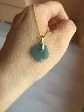 Load image into Gallery viewer, 100% Natural type A icy watery blue green gray Guatemala jadeite Forget-Me-Not(勿忘我) Flower Pendant group BP180