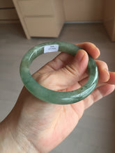 Load image into Gallery viewer, Shopify only. 54mm certified 100% natural Type A icy watery oliy dark green(油青) brown jadeite jade bangle BS103-4060
