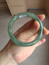 Load image into Gallery viewer, Shopify only. 54mm certified 100% natural Type A icy watery oliy dark green(油青) brown jadeite jade bangle BS103-4060