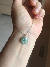 Load image into Gallery viewer, 9.5-17mm Type A 100% Natural icy watery oily dark green gray black(油青) Jadeite Jade Safety Guardian Button donuts Pendant group AU80 add on item