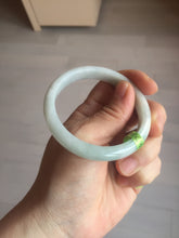 Load image into Gallery viewer, 53.4mm 100% natural Type A green/white jadeite jade bangle G73