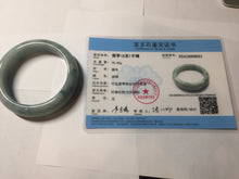 Load image into Gallery viewer, 54mm certified 100% natural Type A green white with green floating flowers chubby jadeite bangle PB245-9551