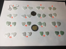 Load image into Gallery viewer, 100% Natural type A light green white heart jadeite Jade beads earring group BP56 (add-on item, not for sale individually)