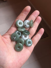 Load image into Gallery viewer, 17.5-20mm Type A 100% Natural oily dark green black gray(老油青) Jadeite Safety Guardian Button donuts pendant group PH237
