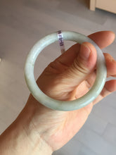 Load image into Gallery viewer, 54.5mm certified 100% natural type A icy watery white/gray round cut jadeite jade bangle BL9-9888