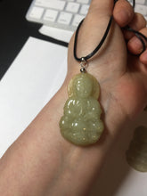 Load image into Gallery viewer, 100% natural white grade A yellow/brown/green jadeite jade Guanyin pendants AX160