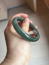 Load image into Gallery viewer, 59.7mm Certified Type A 100% Natural dark green/blue/gray/black Guatemala Jadeite bangle BS154-0129