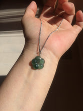 Load image into Gallery viewer, 100% Natural type A icy watery blue green gray Guatemala jadeite Forget-Me-Not(勿忘我) Flower Pendant group BP180