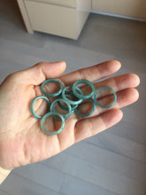 Load image into Gallery viewer, 16.5mm size 6 100% natural type A icy watery green/blue icy watery Guatemala jadeite jade band ring group PA256
