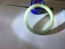 Load image into Gallery viewer, 54.4mm Certified type A 100% Natural light green gray black slim round cut Jadeite bangle PA199-2453