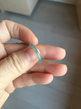 Load image into Gallery viewer, 16.5mm size 6 100% natural type A icy watery green/blue icy watery Guatemala jadeite jade band ring group PA256