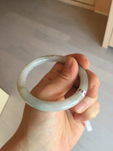 Load image into Gallery viewer, 54.5mm certified 100% natural type A icy watery white/gray round cut jadeite jade bangle BL9-9888