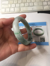 Load image into Gallery viewer, 57.8mm Certified Type A 100% Natural sunny green dark green white Jadeite bangle AZ164-6583