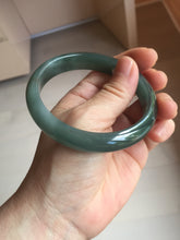 Load image into Gallery viewer, 59.7mm Certified Type A 100% Natural dark green/blue/gray/black Guatemala Jadeite bangle BS154-0129