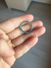 Load image into Gallery viewer, 16.5mm size 6 100% natural type A icy watery green/blue icy watery Guatemala jadeite jade band ring group PA256