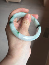 Load image into Gallery viewer, 56.5mm Certificated sunny green/dark green/white jadeite jade bangle BK120-8240
