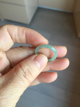 Load image into Gallery viewer, 16.5mm size 6 100% natural type A icy watery green/blue icy watery Guatemala jadeite jade band ring group PA256