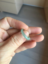 Load image into Gallery viewer, 16.5mm size 6 100% natural type A icy watery green/blue icy watery Guatemala jadeite jade band ring group PA256