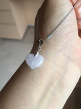 Load image into Gallery viewer, Type A 100% Natural watery light green/yellow/purple Jadeite Jade 3D sweet heart Pendant Q87 (Add on item)
