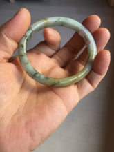 Load image into Gallery viewer, 52mm certified Type A 100% Natural light green yellow brown autumn colors slim oval Jadeite Jade bangle Q140-4074