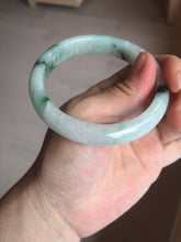Load image into Gallery viewer, 56.5mm Certificated sunny green/dark green/white jadeite jade bangle BK120-8240