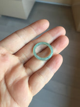 Load image into Gallery viewer, 16.5mm size 6 100% natural type A icy watery green/blue icy watery Guatemala jadeite jade band ring group PA256