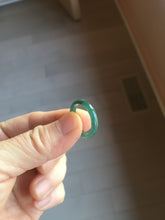Load image into Gallery viewer, 16.5mm size 6 100% natural type A icy watery green/blue icy watery Guatemala jadeite jade band ring group PA256
