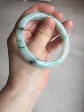 Load image into Gallery viewer, 56.5mm Certificated sunny green/dark green/white jadeite jade bangle BK120-8240