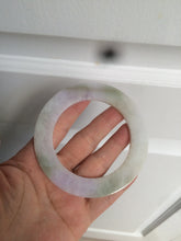Load image into Gallery viewer, 58mm certified Type A 100% Natural green/purple/yellow flat style Jadeite jade bangle C89-2