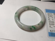 Load image into Gallery viewer, 60.2mm certified Type A 100% Natural light green sunny green light purple Jadeite Jade bangle BK139-5281