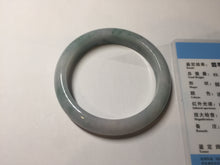 Load image into Gallery viewer, 55.5mm Certified Type A 100% Natural light green purple with floating flowers Jadeite bangle PA131-6646