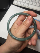 Load image into Gallery viewer, 58.8mm Certified Type A 100% Natural dark green/blue/gray/black slim round cut Guatemala Jadeite bangle GL36-16-3806