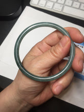 Load image into Gallery viewer, 58.8mm Certified Type A 100% Natural dark green/blue/gray/black slim round cut Guatemala Jadeite bangle GL36-16-3806