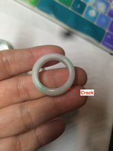 Load image into Gallery viewer, Size 8-9 100% natural type A sunny green/white (白底青) jadeite jade band ring AT98