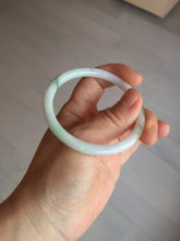 Load image into Gallery viewer, 53.9mm 100% natural Type A sunny green white purple round cut jadeite jade bangle BL96-4661