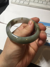 Load image into Gallery viewer, 54mm certified natural 100% natural Type A light green brown purple ethereal mist oval jadeite jade bangle AA37-5303