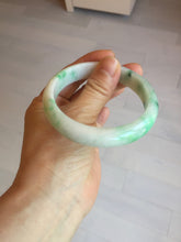 Load image into Gallery viewer, 58mm Certified Type A 100% Natural sunny green/white Jadeite Jade bangle BN16-7069